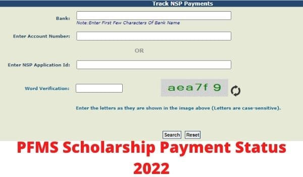 PFMS Scholarship Payment Status 2022