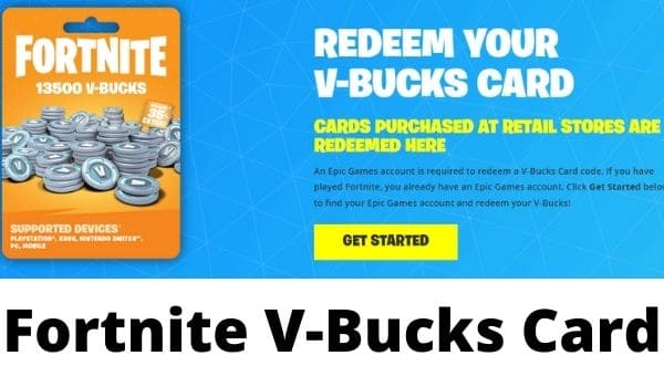 Fortnite V-Bucks Card